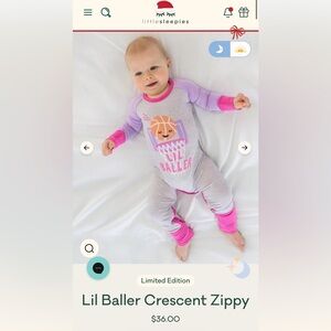 Little Sleepies Lil Baller Crescent Zippy